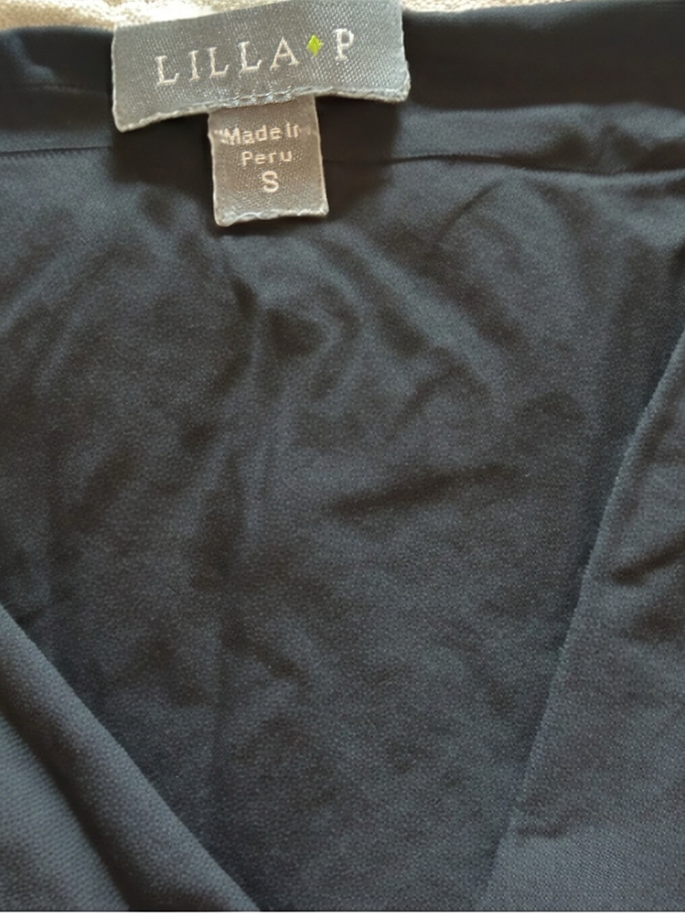 Lilla P Black Faux Wrap Dress Small Pima Cotton Modal Long Sleeve - Picture 2 of 4